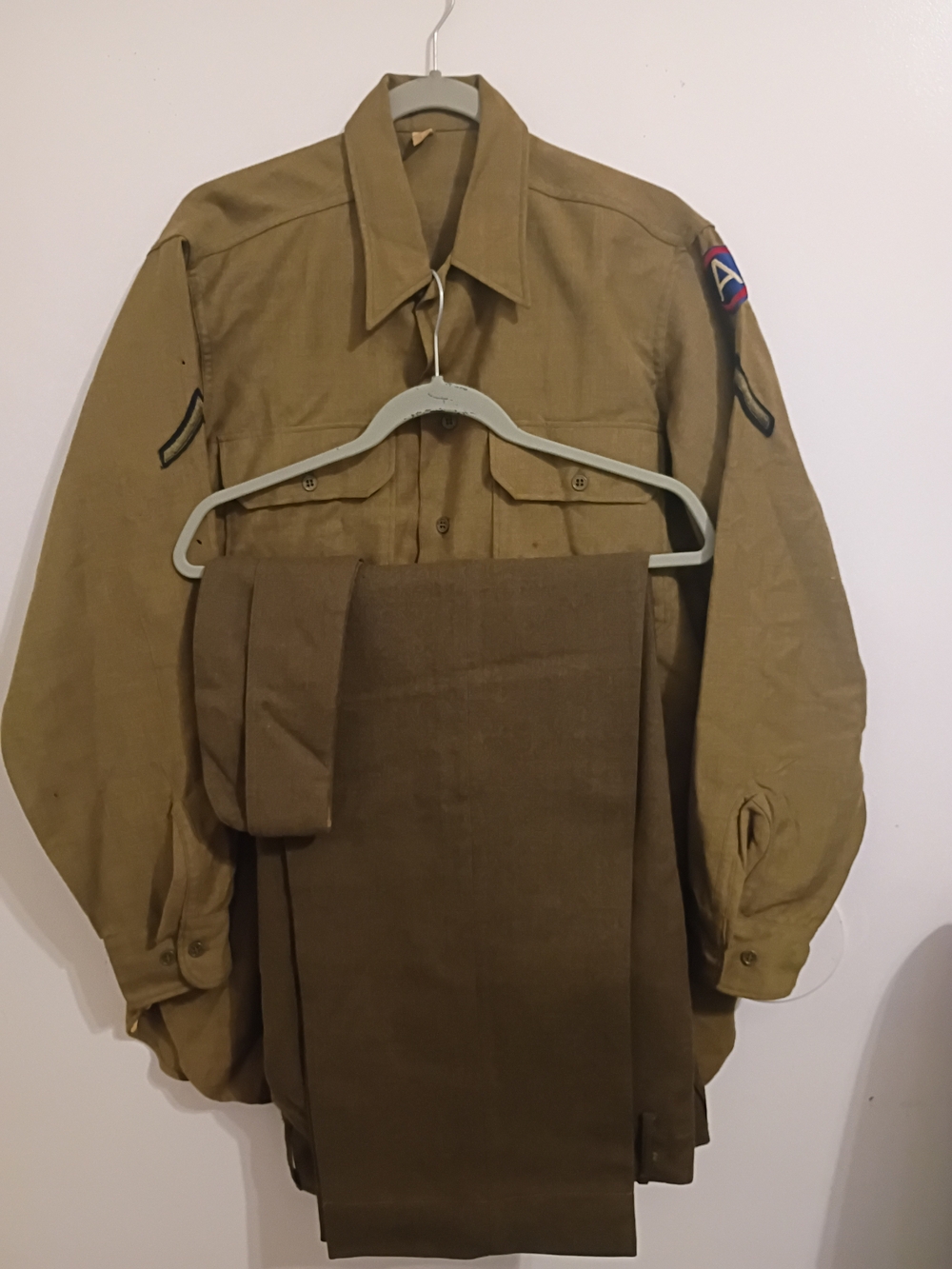 VTG Source Unknown Olive-Tan Military Field Jacket With Pants And Hat